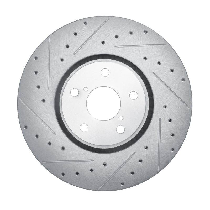 Lexus GS350 Brake Rotor (1) - Left Front - R1 Concepts - Drilled & Slotted - Silver - `07-`11